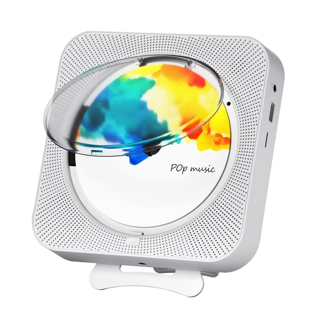 FORSMANO Multifunktionaler CD-Player mit Bluetooth, FM Radio, USB, TF-Karte, Kopfhöreranschluss, LED Display, Wiederholung & Timer, Weiß