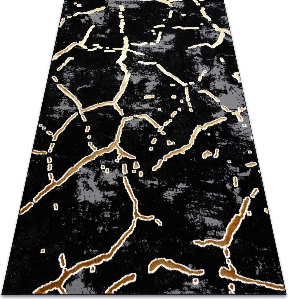 Teppich ALLURE 1967 Marmor - Strukturell, stilvoll, glamourös schwarz / gold Schwarz 280x370 cm