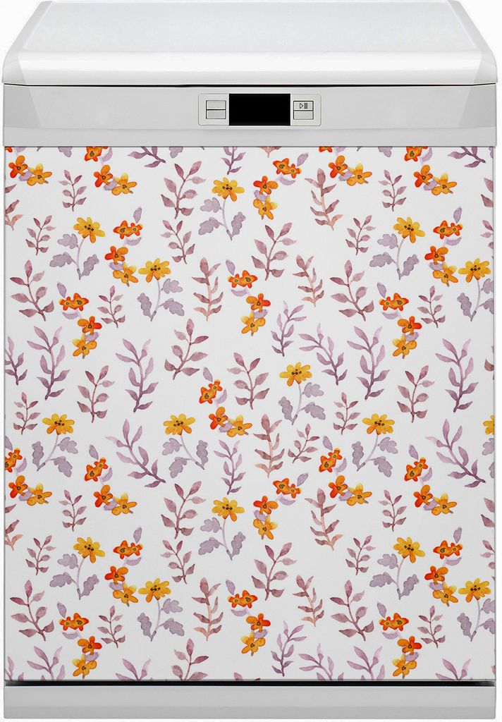 Magnet für Spülmaschine Abwaschbar 60x70 cm Magnet für Spülmaschine Magnetmatte Nachbildung - Bemalten Blumen