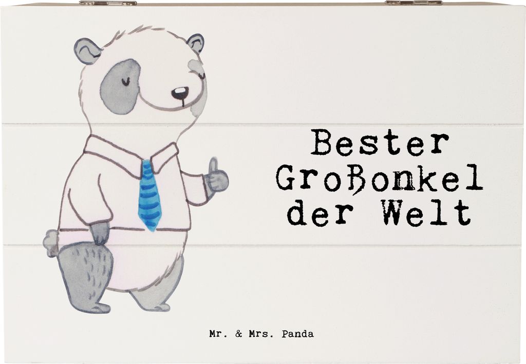 Mr. & Mrs. Panda Box Panda Bester Großonkel der Welt 22 x 15 cm - Weiß - Geschenk, Holzbox, fotobox, Schatulle, schatzkiste holz, Onkel, Geschenk...