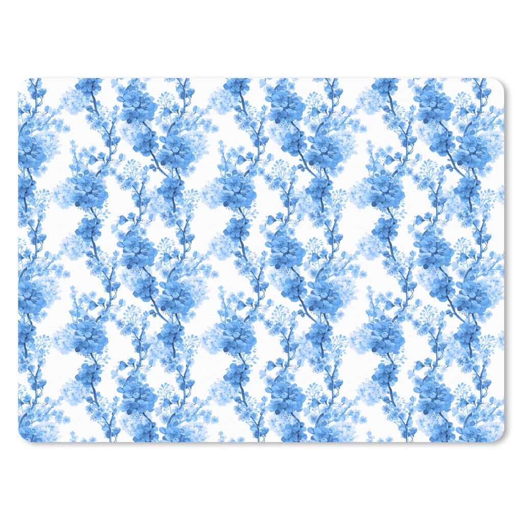 MuchoWow Mauspad Mousepad Blumen - Blau - Hortensie 23x19 cm - Mousepads - Maus Mat - Pad - Mausunterlage - Schreibtischunterlage - Mauspad