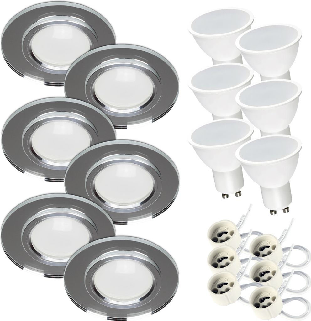 LED Einbaustrahler 230V Flach 7W Bad Einbauleuchten Deckenspots Deckenstrahler, Neutralweiß 4000K Einbauspots für Badezimmer Küche Wohnzimmer