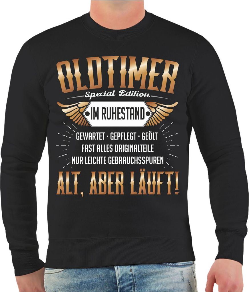Herren Sweatshirt Oldtimer im Ruhestand Geburtstag Motiv