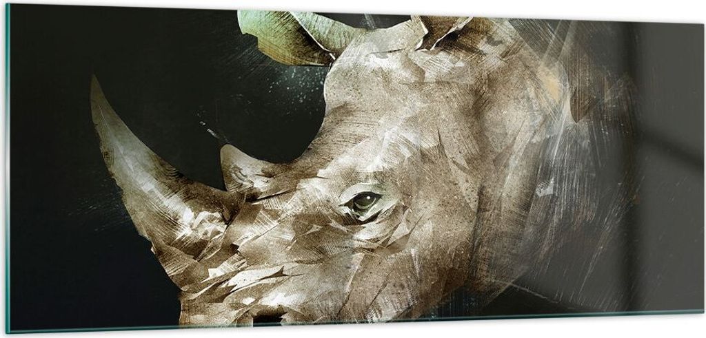 Bilder auf glas - Tier Abstraktion - 100x40cm - Glasbilder - Wandbilder - Kunstdruck - zum Aufhängen bereit - Wanddekoration aus Glas - Glas Bilde...