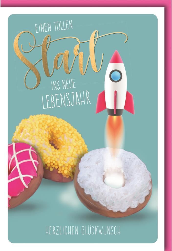 Geburtstag - Glückwunschkarte im Format 11,5 x 17 cm mit Umschlag