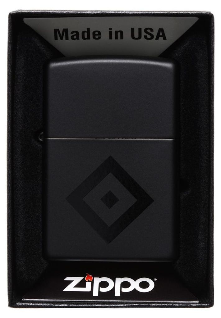 Accendino Zippo Hamburger SV nero opaco con logo HSV Raute Immagine del prodotto 