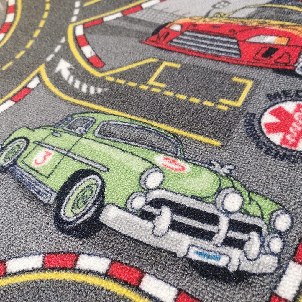 Kinder Spiel Teppich Walt Disney Cars Auto Grau Rund