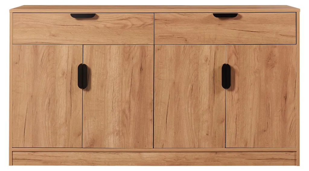 Meuble Buffet 140cm en MDF Chêne - Finition Robuste et Design Scandinave