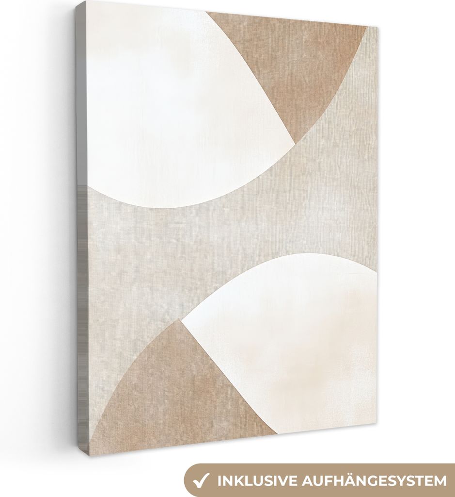 Leinwand Bilder 30x40 cm - Japandi - Beige, Bild Modern, Wanddeko, Gemälde