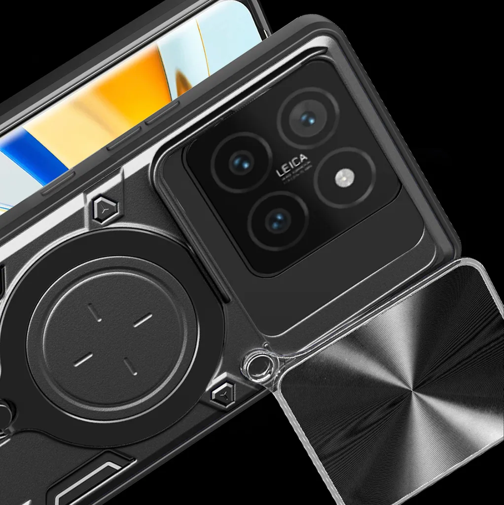 Custodia Argento Xiaomi 14T: Protezione Fotocamera e Supporto Auto - 7