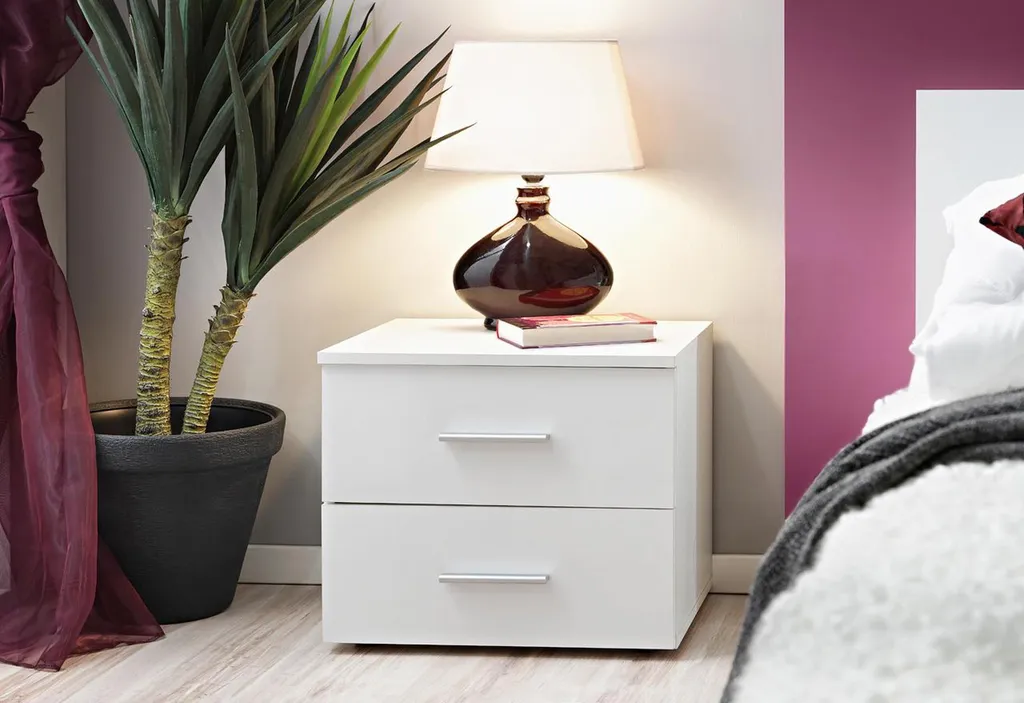 Table de chevet blanche design moderne pour chambre à coucher luxe