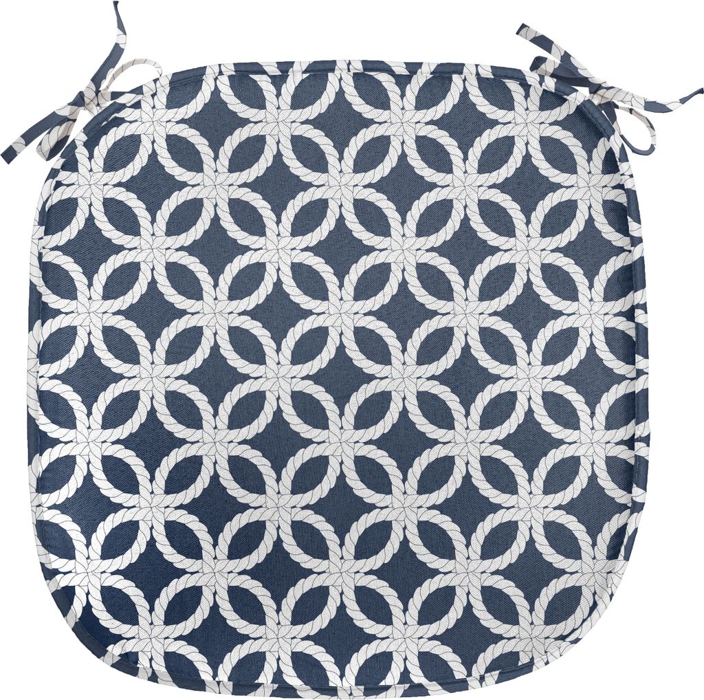 ABAKUHAUS Marine Polster für Esszimmerstühle, Marine Life Woven Ropes, Dekoratives wasserfestes Kissen mit Riemen für Küchensitze, 40 cm x 40 c...