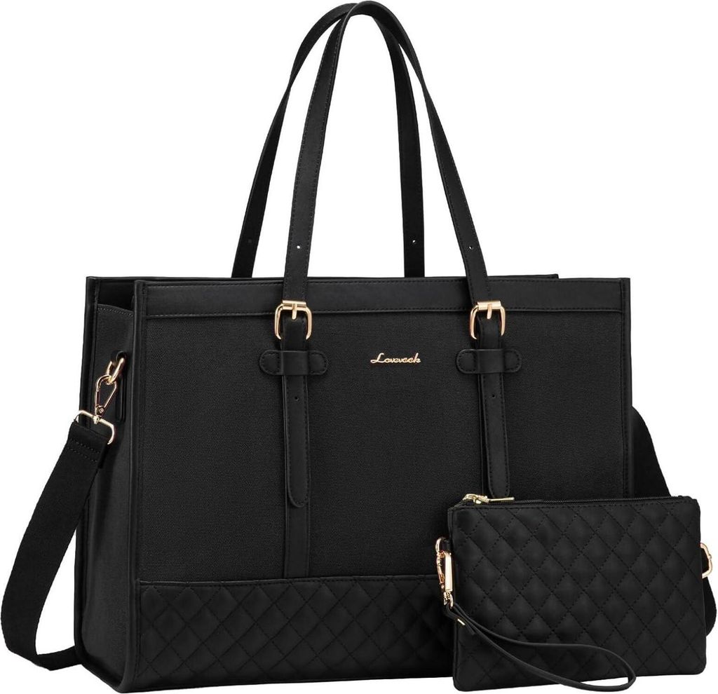 LOVEVOOK Laptoptasche 15,6 Zoll Handtasche Damen Schwarz Produktbild 