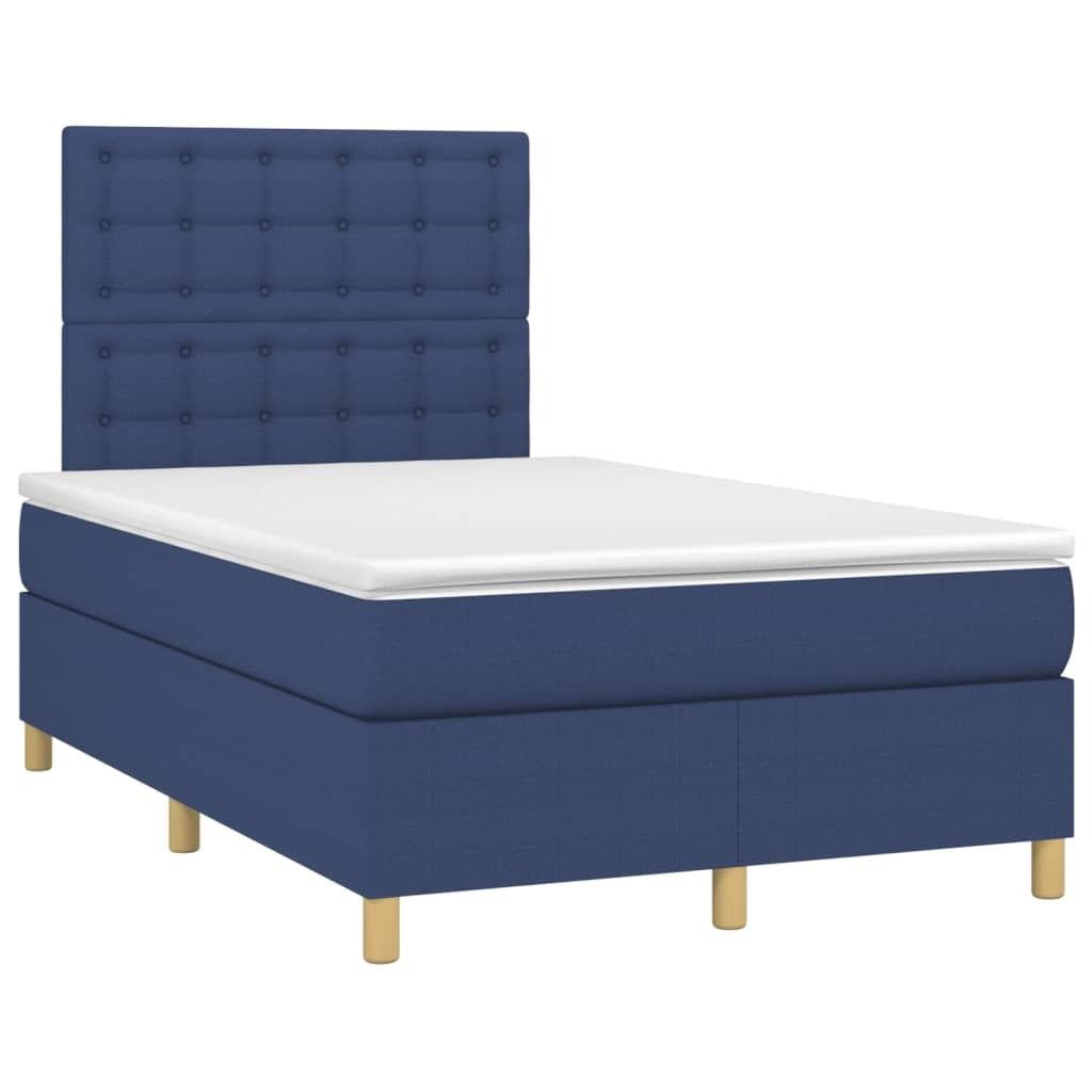 Design Boxspringbett mit Matratze Blau 120x190 cm Stoff, Klassische Betten 2024 Neu