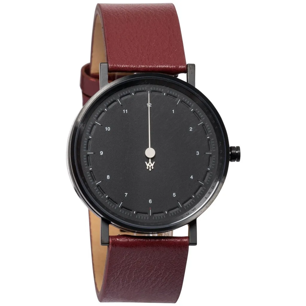 Montre Fine en Acier Noir Mast Milano Uni - Cadran Épuré et Bracelet Mesh