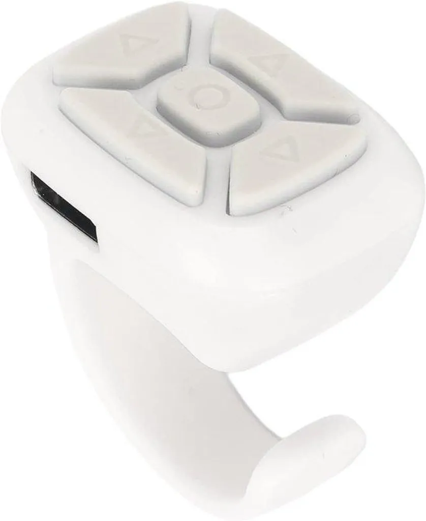 Télécommande Bluetooth anneau pour téléphone, contrôle sans fil blanc