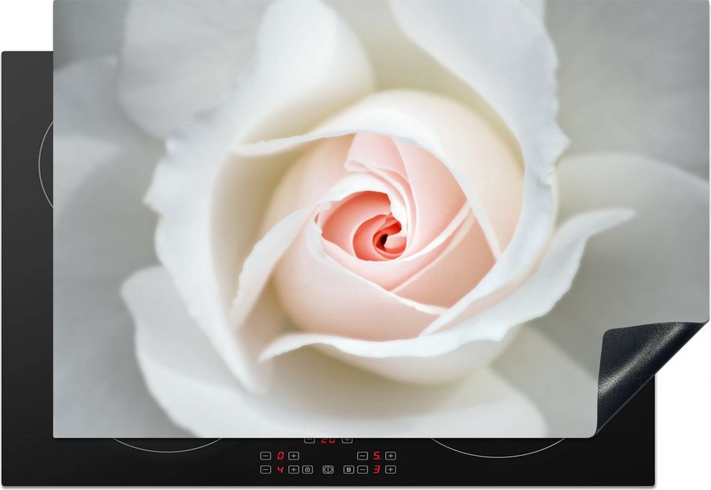 KitchenYeah Herdabdeckplatte Rose - Blume - Blätter , 76x51cm, Küche Deko, Ceranfeld Herdabdeckung, Abdeckplatte fùr Kochfeld