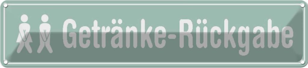 vianmo Blechschild 10x46 cm Getränke - Rückgabe WC Warnschild Hinweisschild Sicherheit Vorsicht