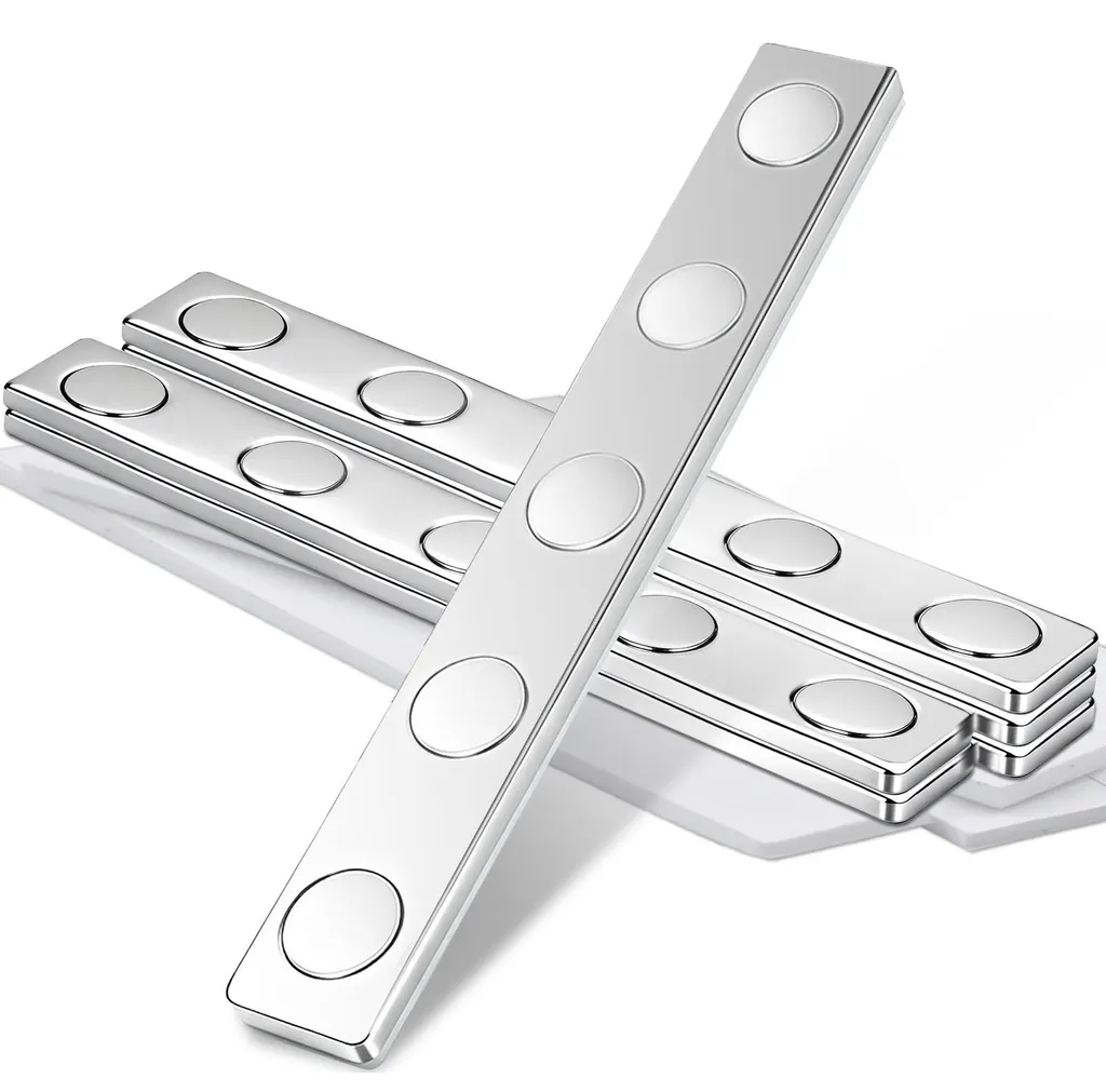 6 Aimants Autocollants Néodyme 68x10x2mm - Bande Magnétique Puissante