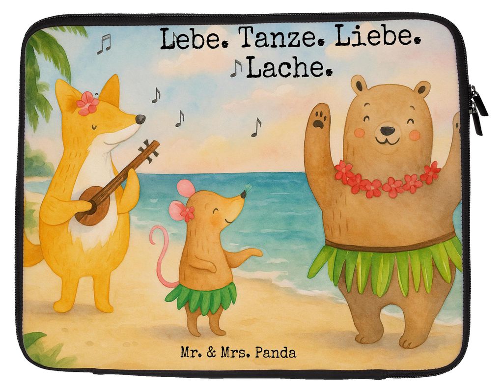 Mr. & Mrs. Panda Laptop Tasche Waldtiere Aloha Design 27 x 36 cm - Weiß - Geschenk, Lachen, Lustige Sprüche, Hülle, Igel, Leben, Laptoptasche, M...