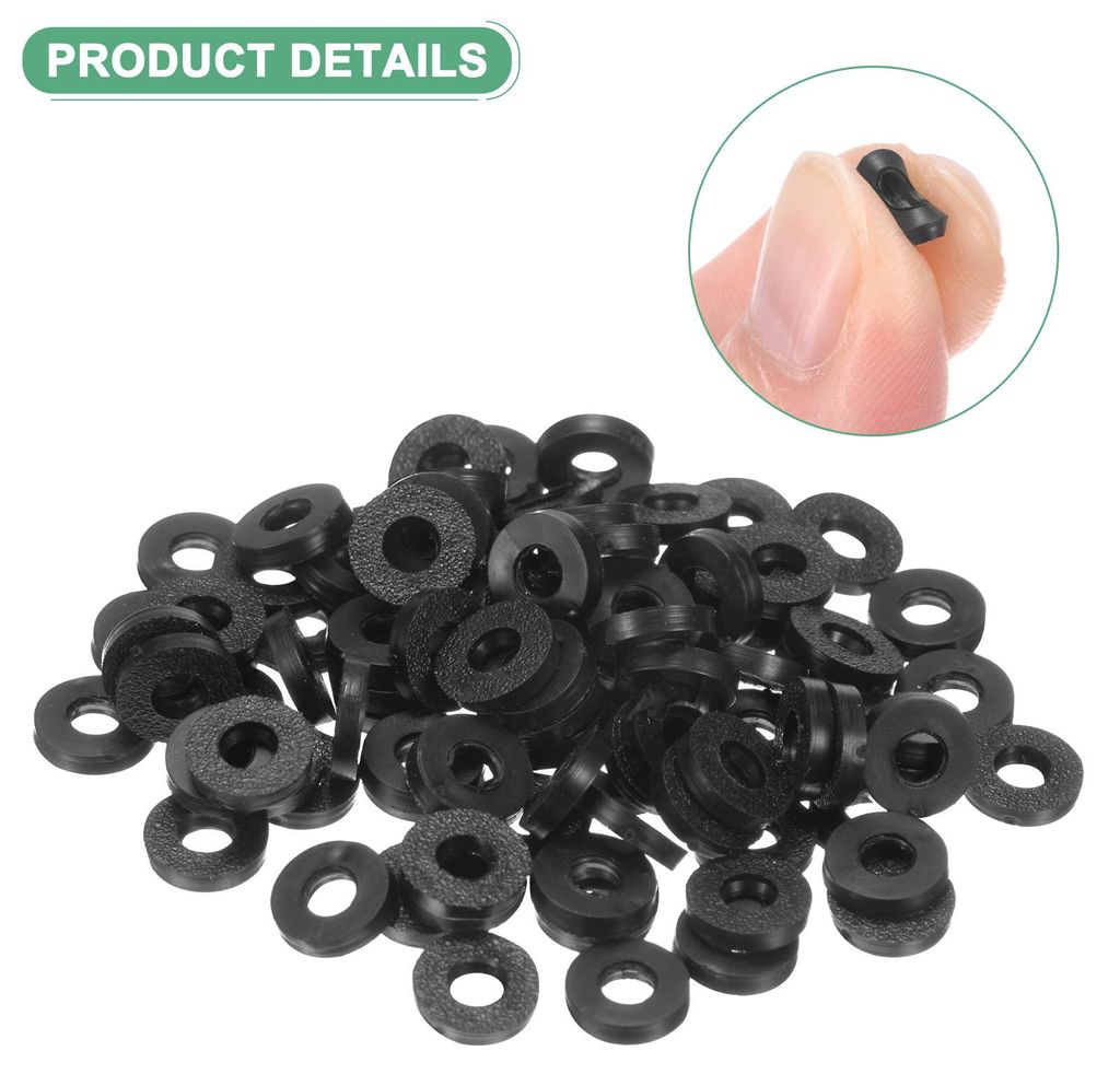 120er-Pack M3 Schwarze Gummischeibe Sortiment Kit, 3mm ID 7mm OD 1,2mm Dicke Gummischeibe, Duschschlauchdichtungen fš¹r Schrauben/Haushaltsarmatu...