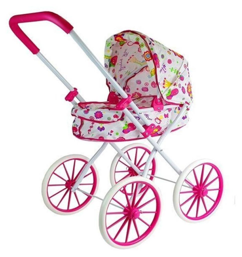 LEAN Toys 6883 Retro-Puppenwagen mit Blumen und großen Produktbild 