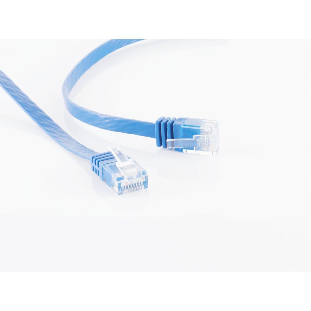 Patchkabel-Flachkabel U/UTP cat. 6 slim blau 5m