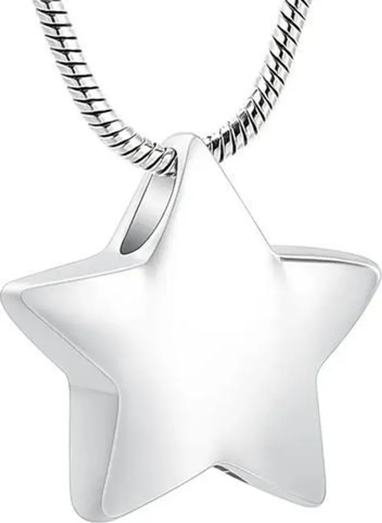 Stella d'Argento Collana Ricordo Ceneri - Kit Riempimento Incluso