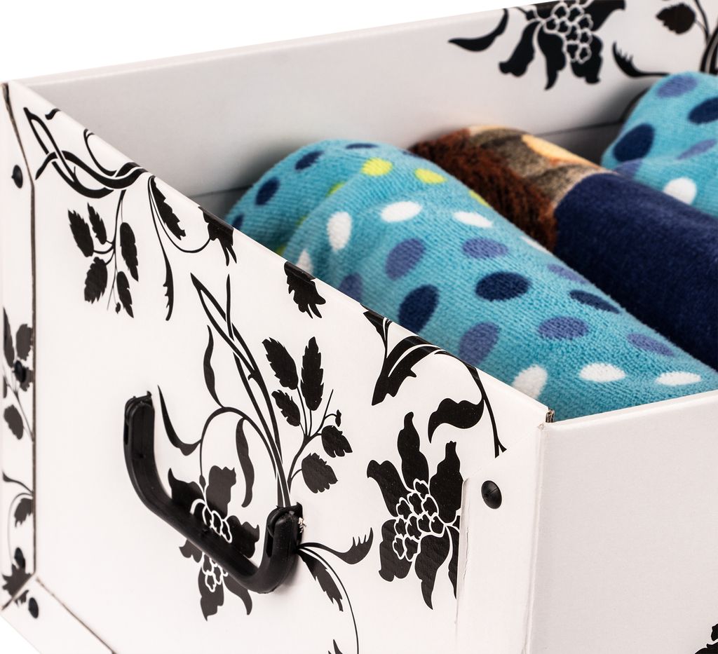 Aufbewahrungsbox mit Deckel Pappe 3er Set Blumenmuster Produktbild 6