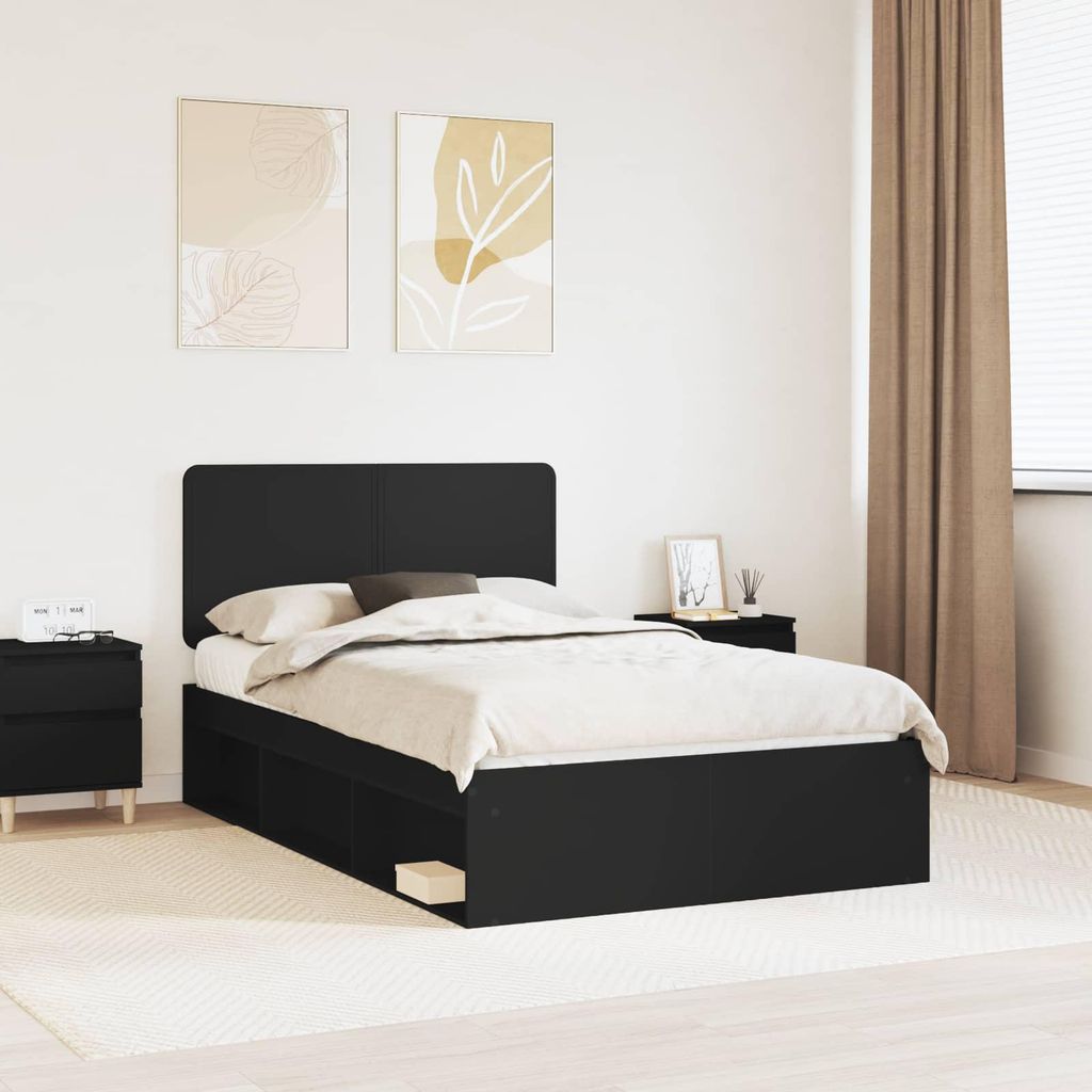 Maison Exclusive - Bettrahmen Schwarz 120 x 200 cm Massives Kiefernholz
