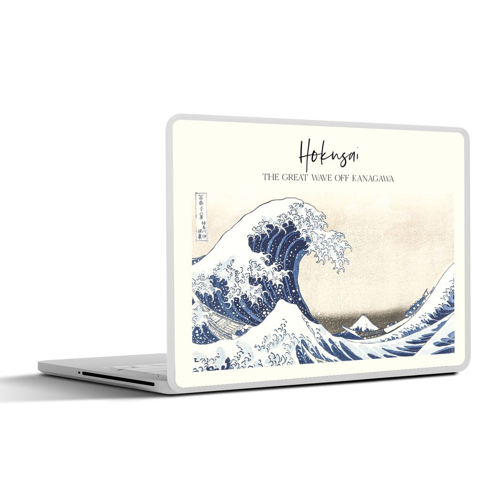 MuchoWow Laptop Aufkleber Sticker Cover Hokusai - Die große Welle vor Kanagawa - Japanische Kunst 40x30 cm - Laptop Dekoration - Selbstklebend