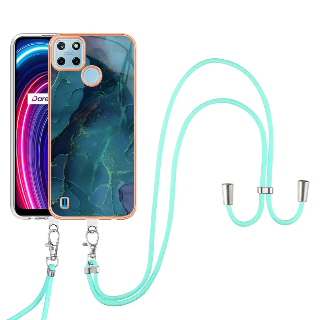 Cover Realme C21Y C25Y TPU Morbido con Cordino Verde Regolabile