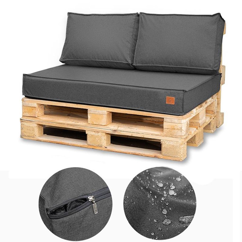 Blomster Cuscino per Pallet 120x80 Set 3 Parti Impermeabili Immagine del prodotto 