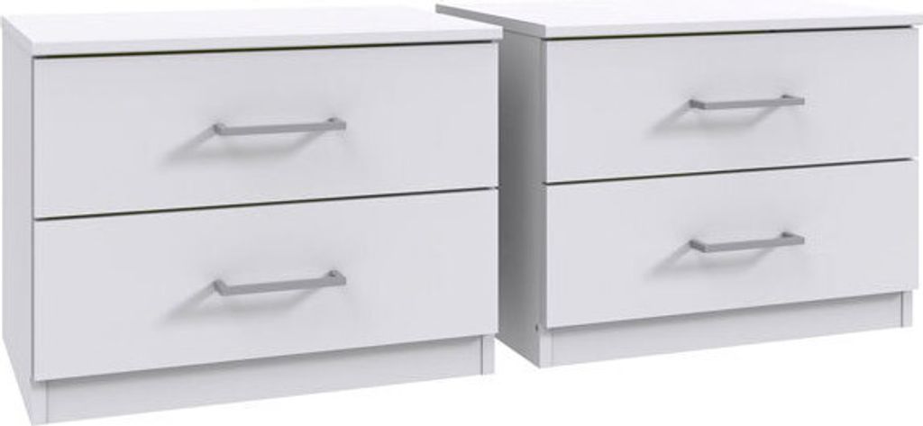 2er Set Nachtkonsolen Kreta Nachttisch 52x38x40cm weiß