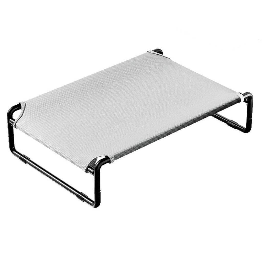 Haustier-Hochbett mit Armlehnen – XXL Hundebett für große Hunde, atmungsaktiv & feuchtigkeitsbeständig, Stahlrohr + Textilene, 121×89×24 cm