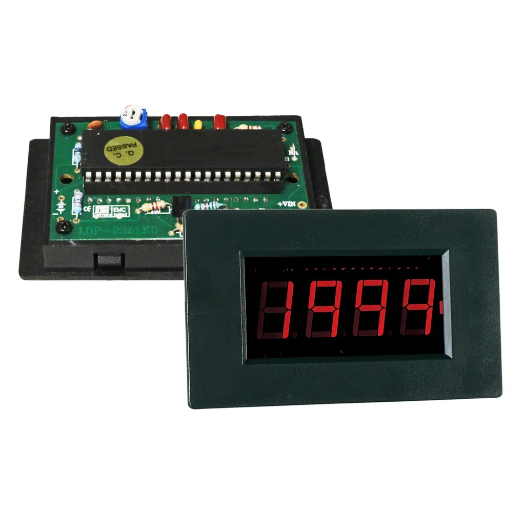 Voltmètre LED PeakTech LDP-235 avec Affichage LCD et Rétroéclairage Rouge