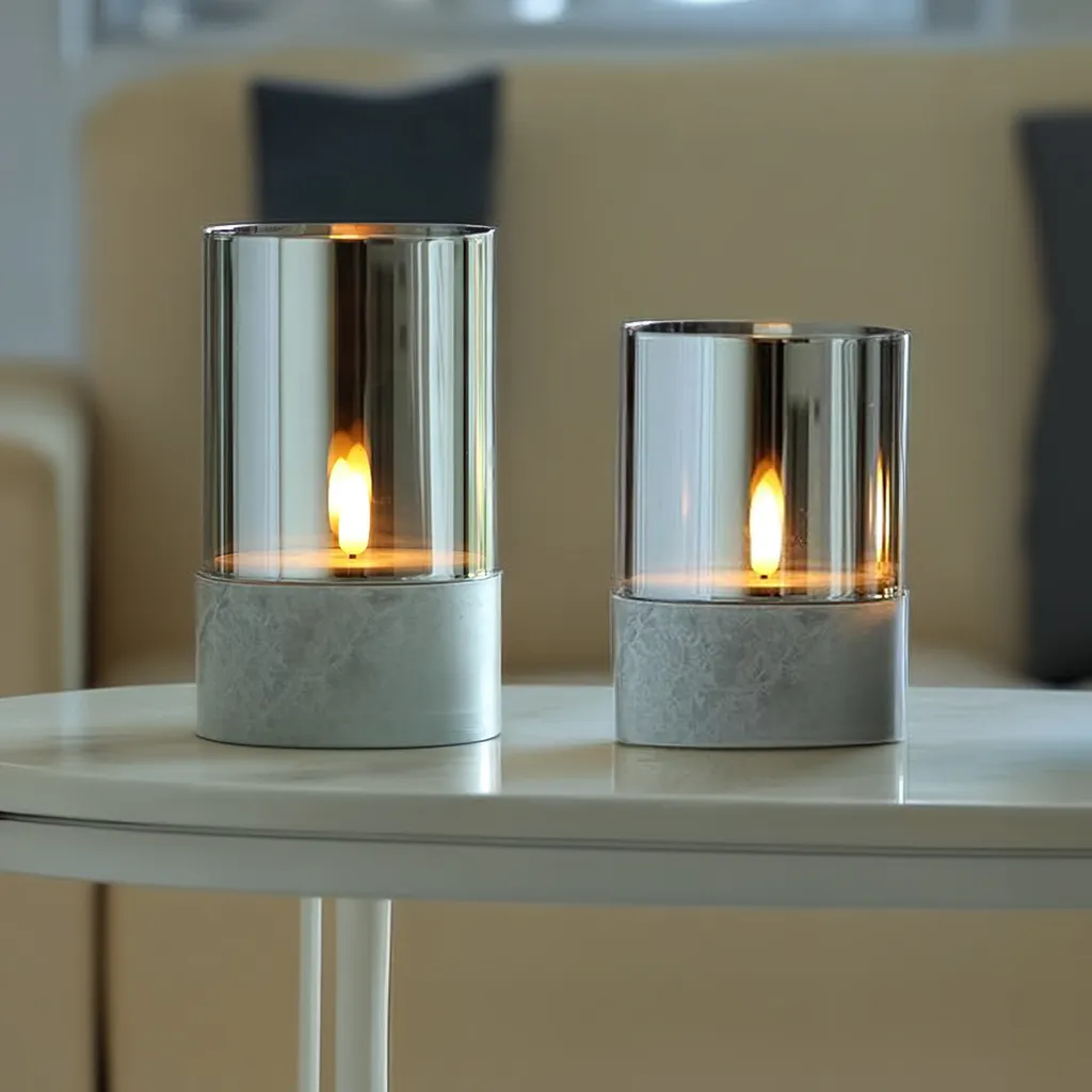Bougie LED Ciment avec Minuterie : Déco Extérieure Sans Risque de Feu