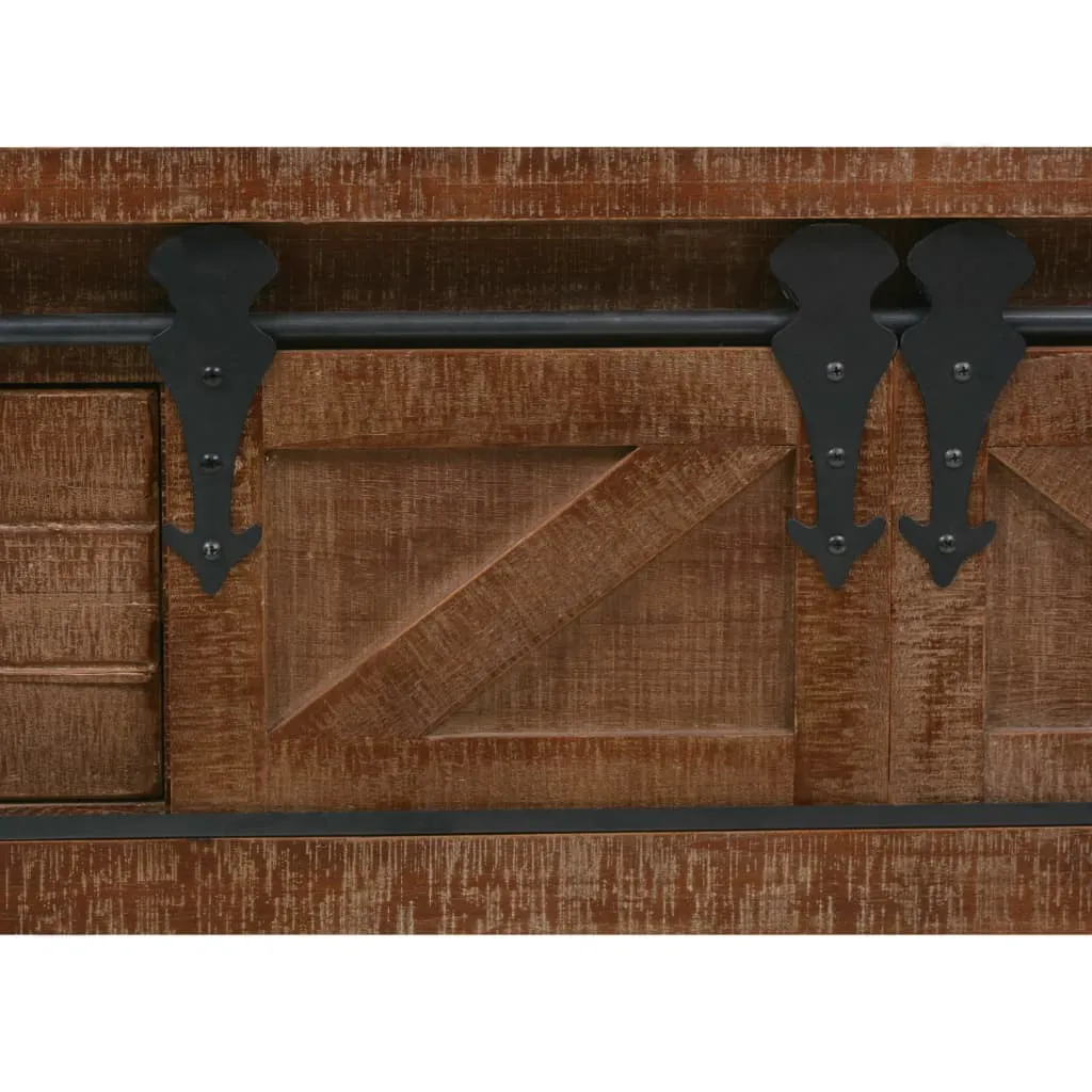 Table d'appoint console en bois massif brun pour entrée et salon - 10