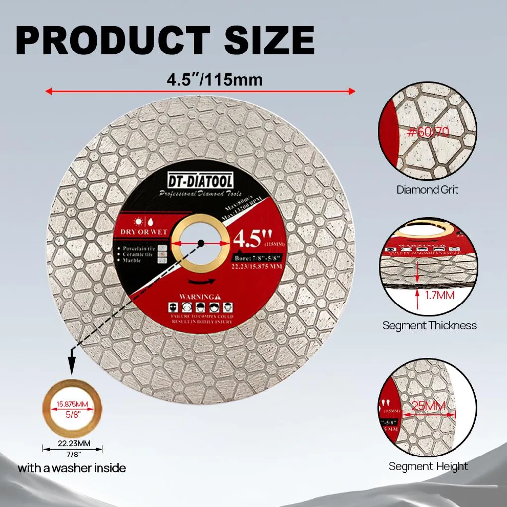 Double disque diamant 115 mm pour éviter l'usure prématurée en coupe