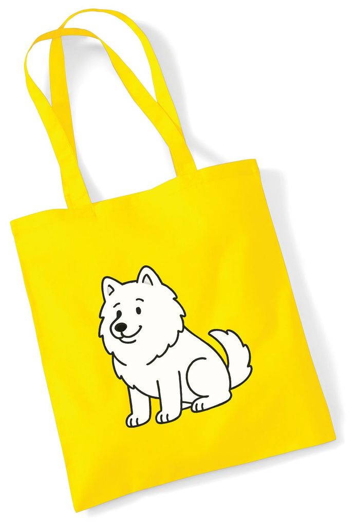 Huuraa Jutebeutel Samojede Comic Samo 10 Liter Yellow Baumwolle Tasche Geschenkidee