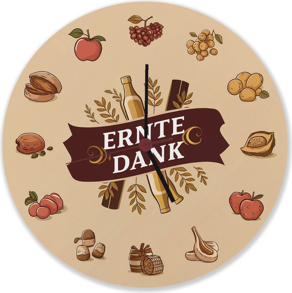 Nostalgische Ernte Dank Wanduhr aus Alu