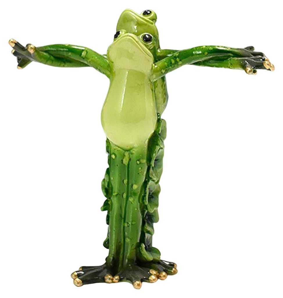 Yoga-Froschstatue, Cartoon-Paar-Froschfigur, Harz-Sportfroschskulptur, Heim- und Bürodekoration, Ornament H