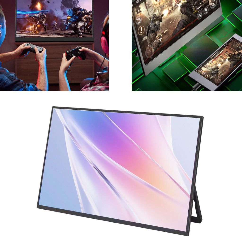 23,8" Tragbarer Monitor,FHD 1080P IPS Bildschirm, HDMI/USB-C, 100% DCI-P3, HDR10, Dual-Lautsprecher, für Laptop/PC/PS5/Switch/Xbox
