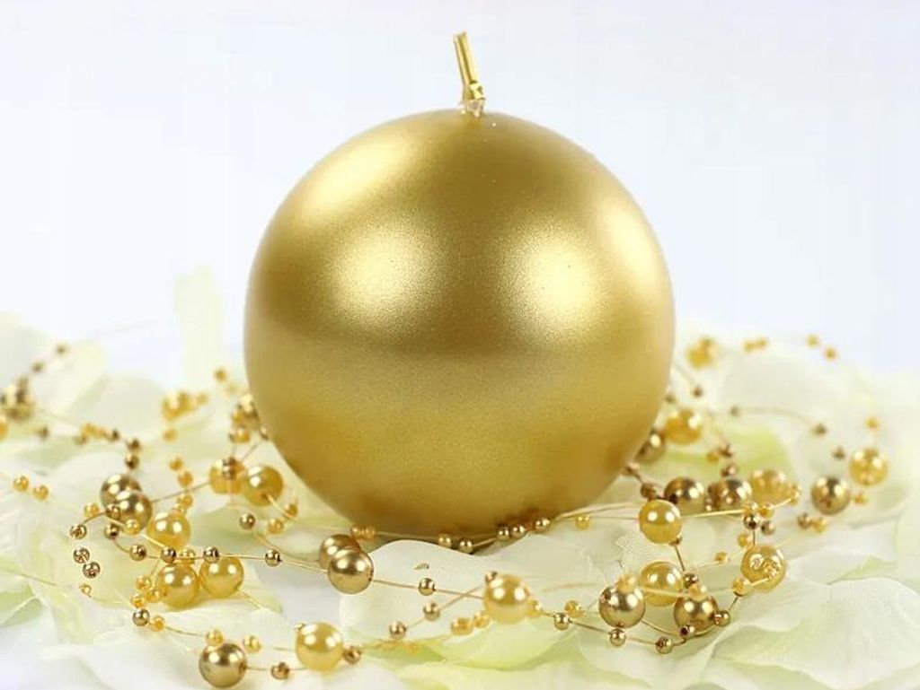 Kugelkerze (FI 80) Metallic Gold 1 Stk.