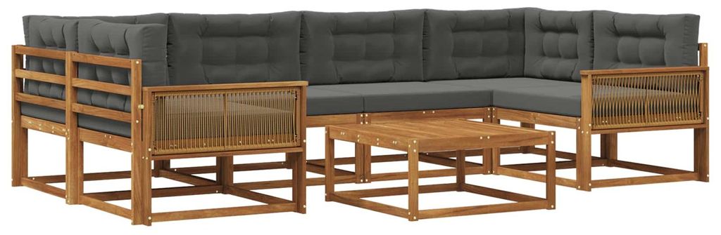vidaXL Outdoor-Sofagarnitur 7 pcs Natur und Anthrazit