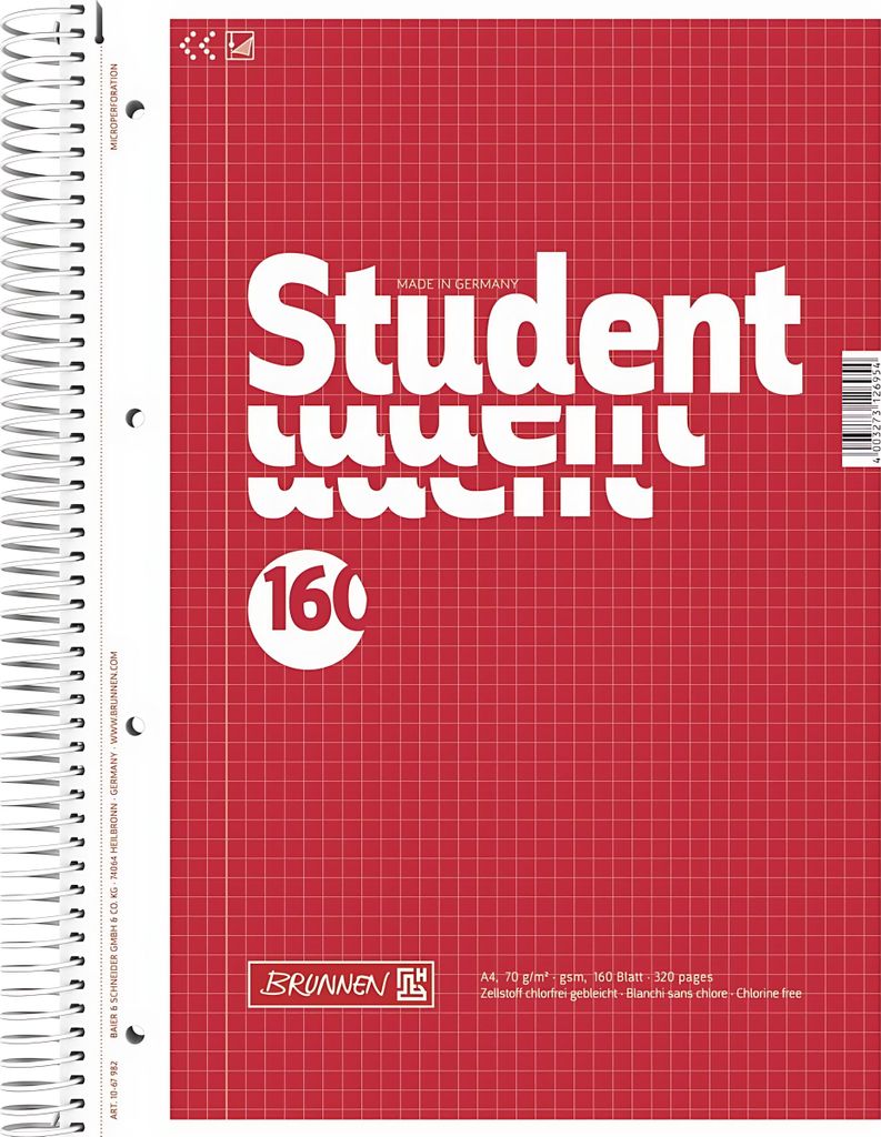 BRUNNEN Collegeblock A4 kariert 160 Blatt 1067982 Produktbild 