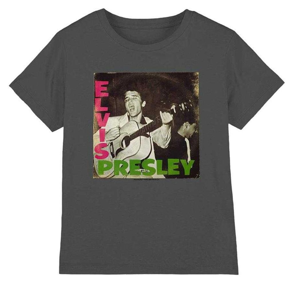 Elvis - "First Lp" T-Shirt für Kinder TV33346 (128) (Holzkohle)