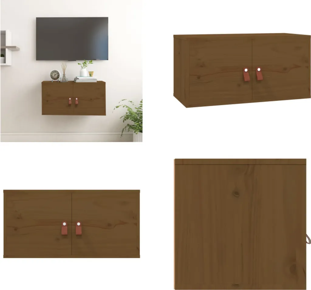 Armadio Sospeso Marrone Miele vidaXL | Legno Massiccio 60cm