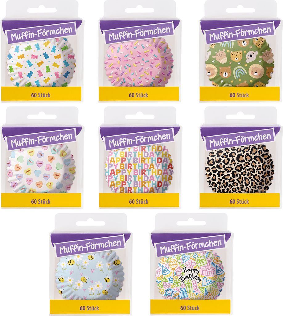 BackDecor 2 x 8 Stück Muffinförmchen verschiedene Papierförmchen für Cupcakes Muffins und Gebäck