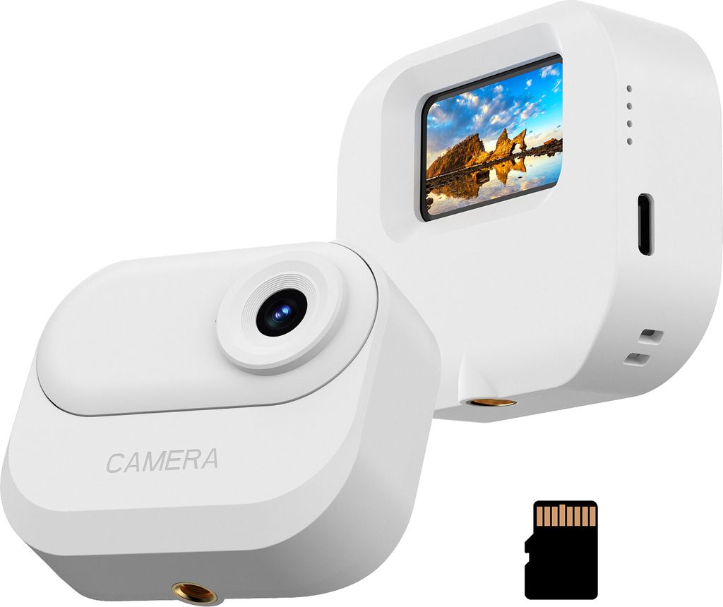1080P Mini-Sportkamera, winzige Action-Kamera mit 1,47 Zoll IPS-Bildschirm, 130¡ã-Weitwinkelobjektiv, mit Akku-Ladegehaeuse, 32 GB TF-Karte fuer ...
